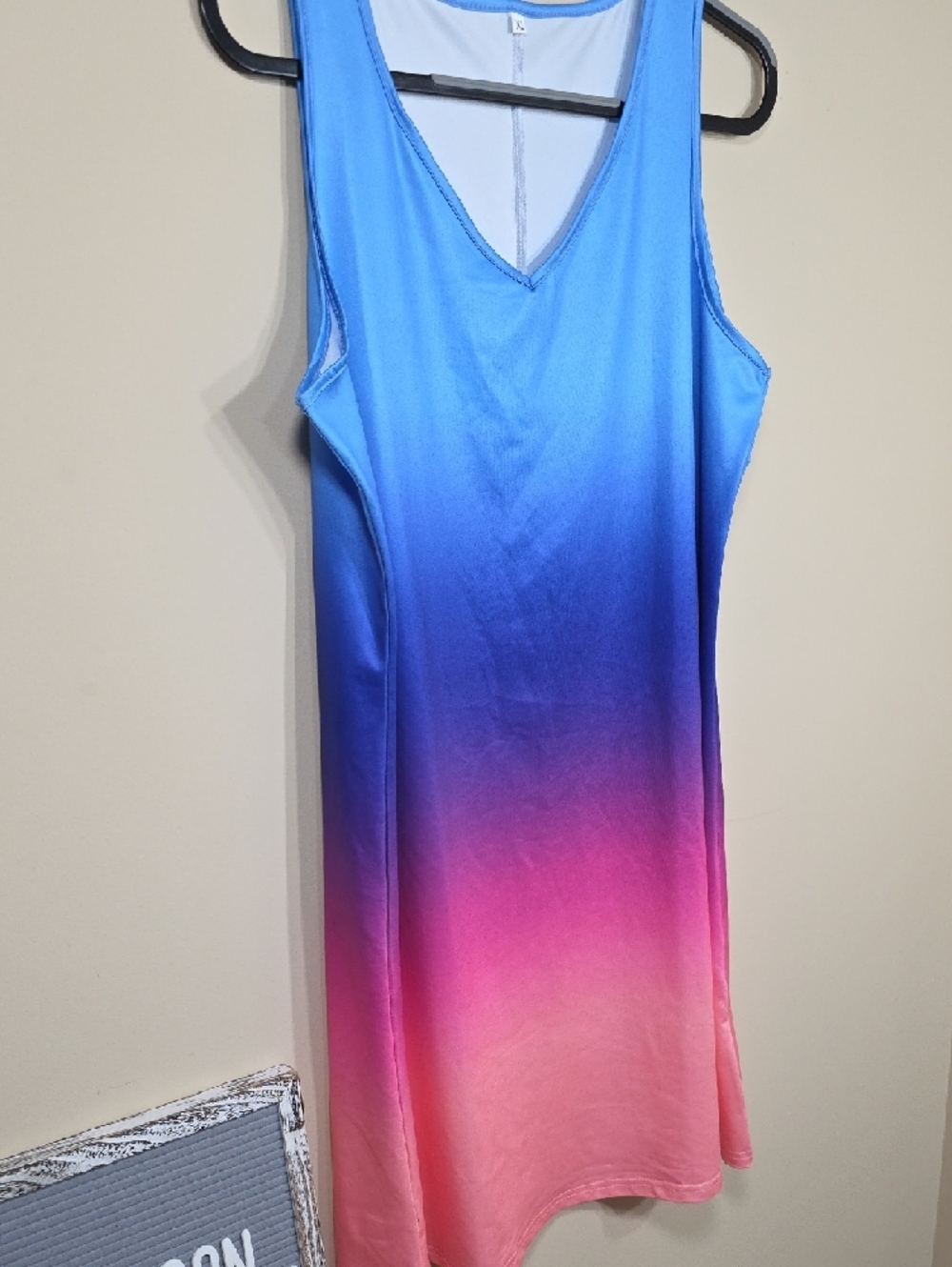 Blue to Pink Ombre Sleeveless Dress - Picture 4 of 5